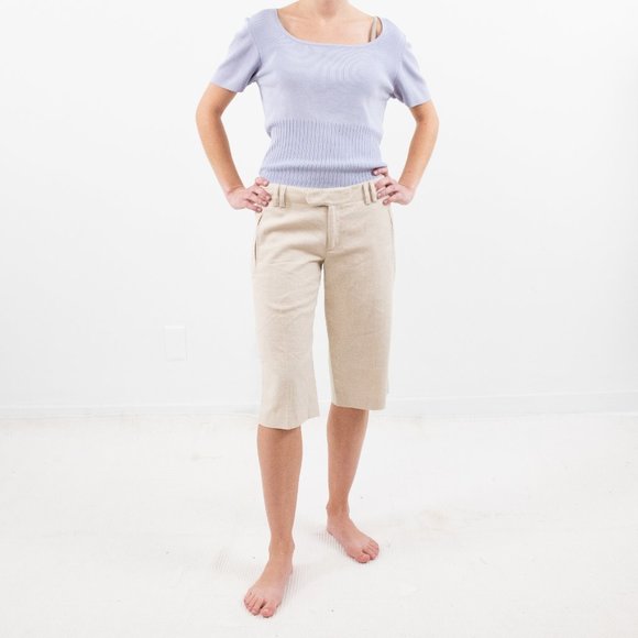 Anthropologie Catherine Malandrino RTW 2 Crop Pants Long Knee-Length Shorts - Picture 5 of 8